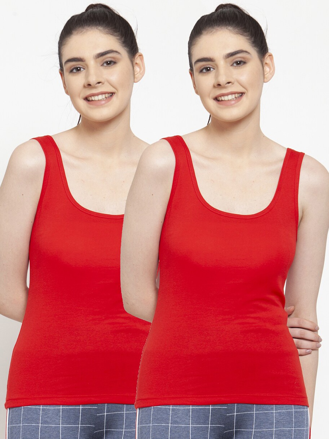 

Friskers Women Red Pack of 2 Tank Top