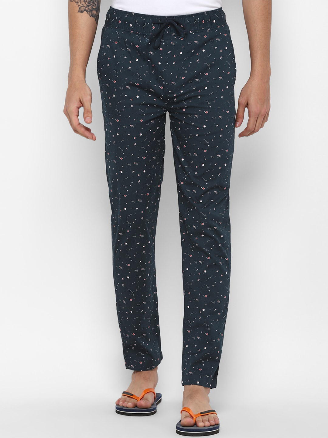 

FOREVER 21 Men Navy Blue Printed Lounge Pants