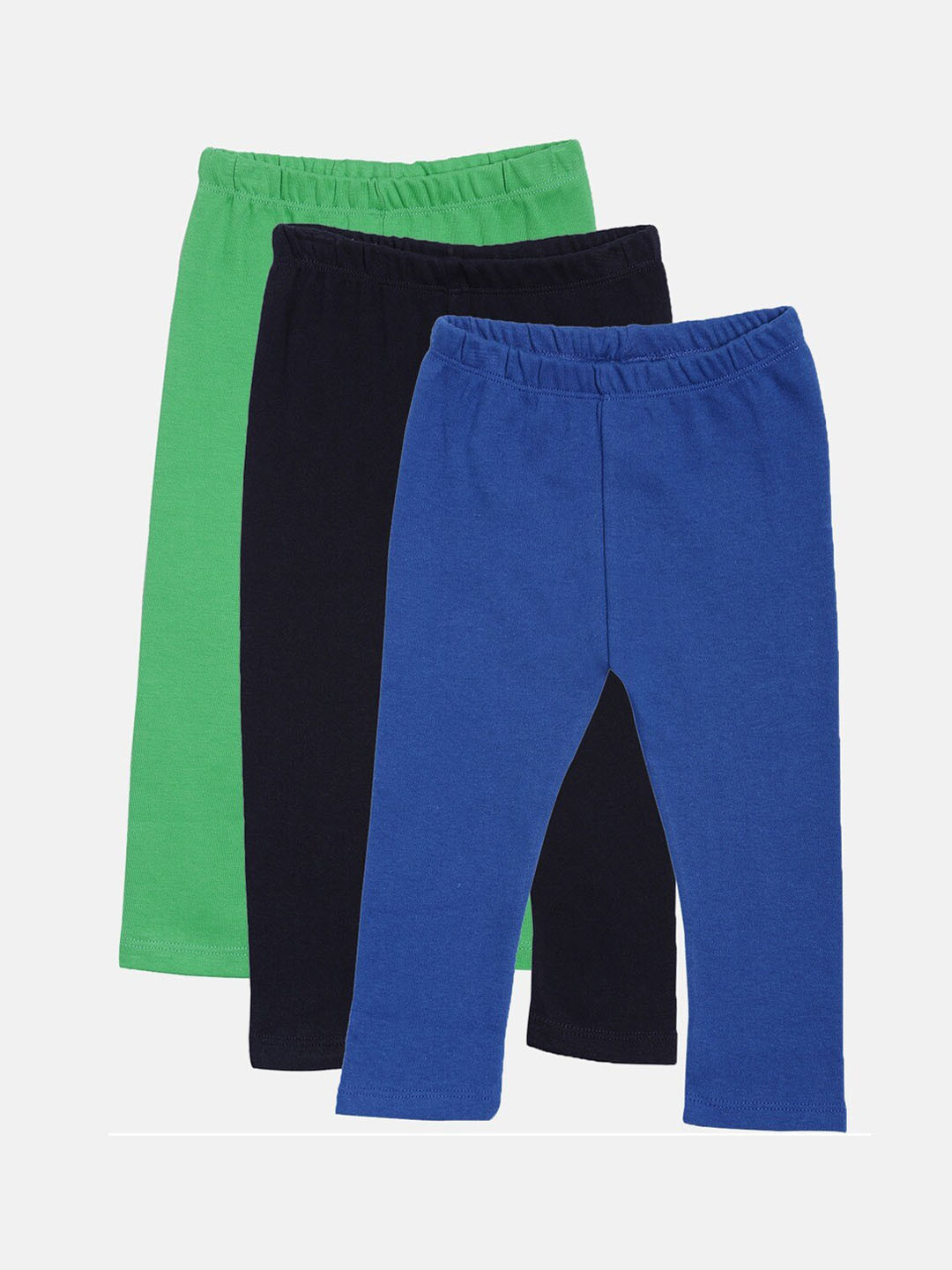 

Kryptic Girls Black & Green Pack Of 3 Solid Cotton Leggings