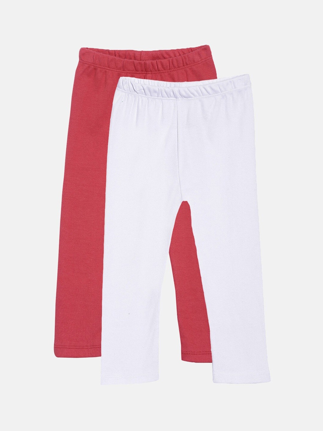 

Kryptic Girls Pack Of 2 White & Red Cotton Leggings