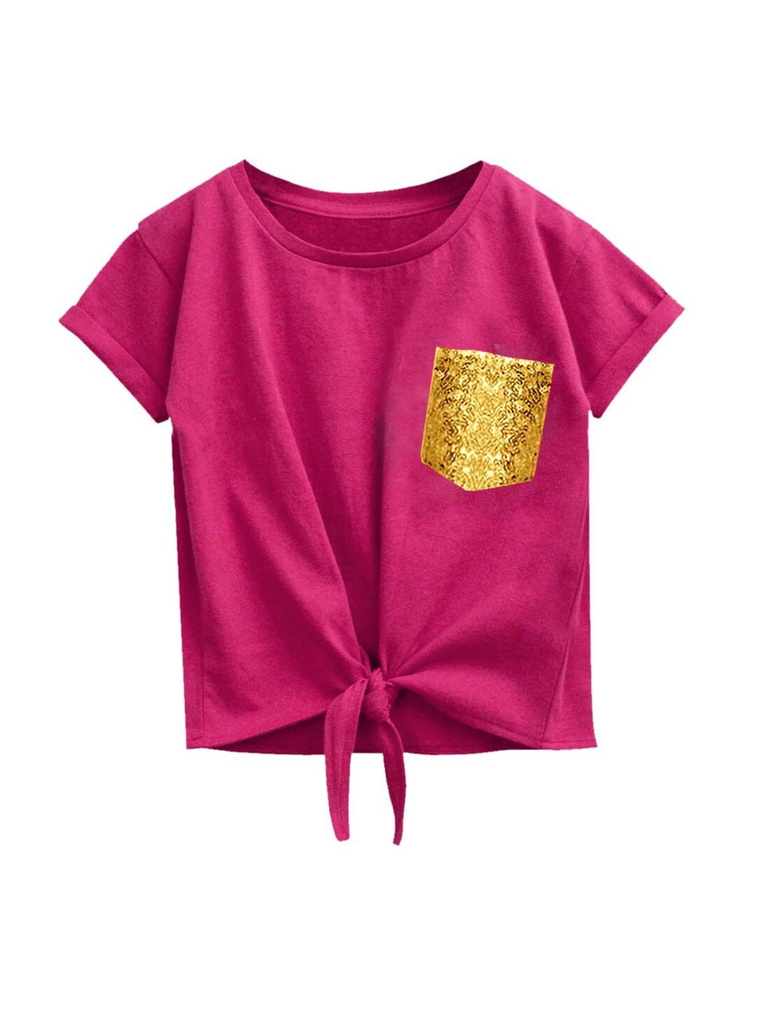 

A.T.U.N. Fuchsia Bubble Knot Pure Cotton Top