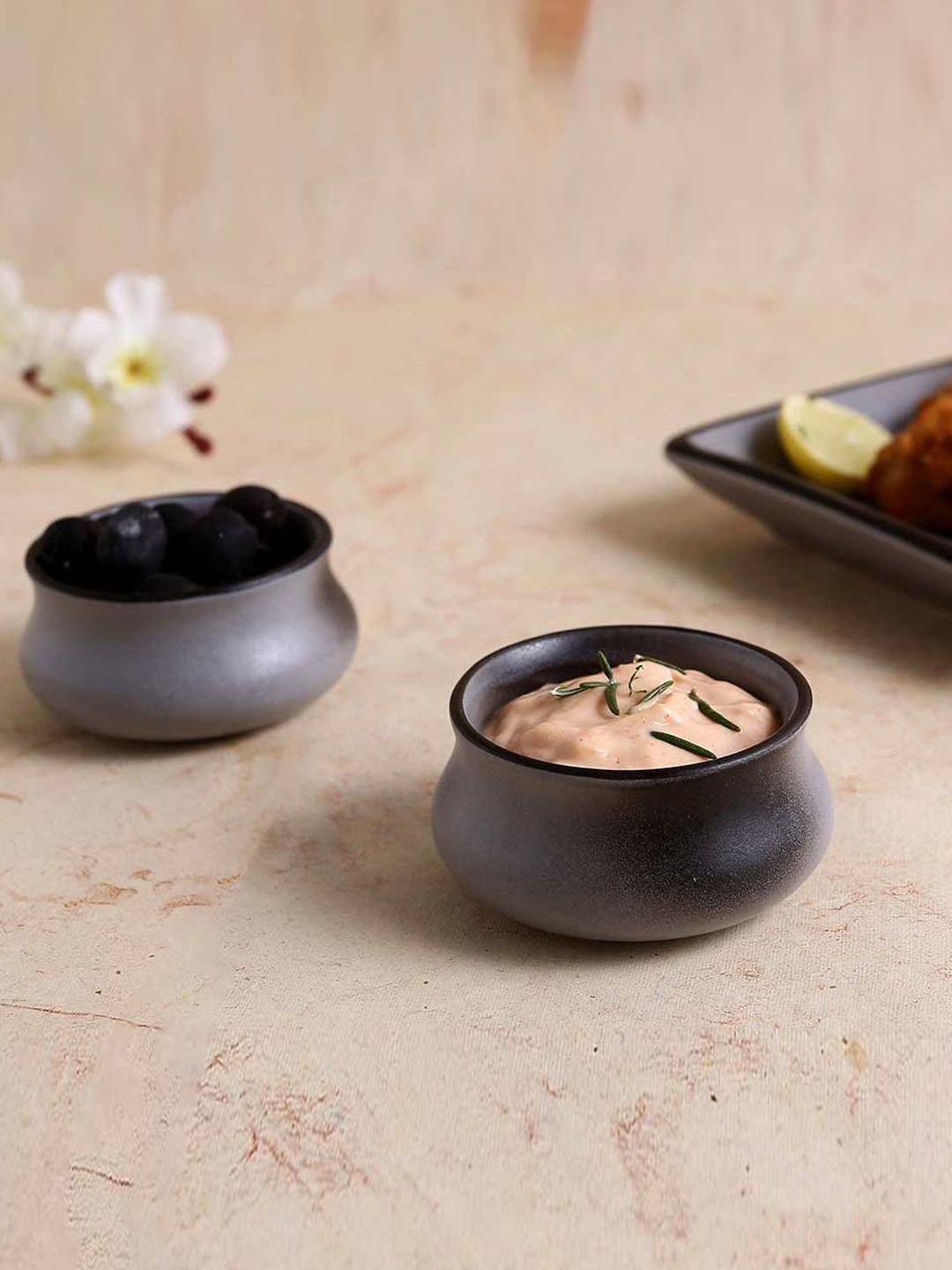 

Wonderchef Set Of 2 Grey Stoneware Vati