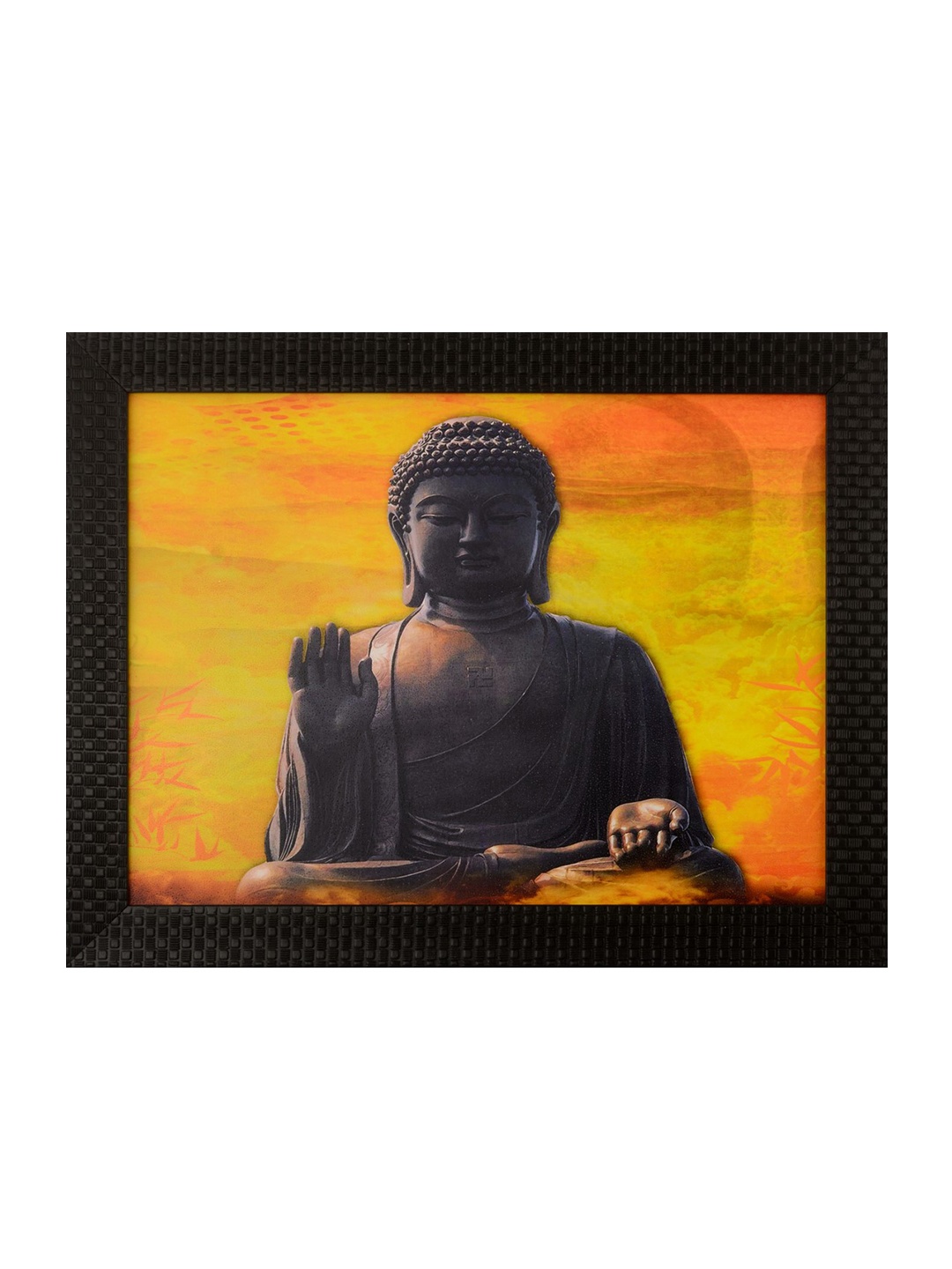 

eCraftIndia Yellow & Black Buddha UV Wall Art
