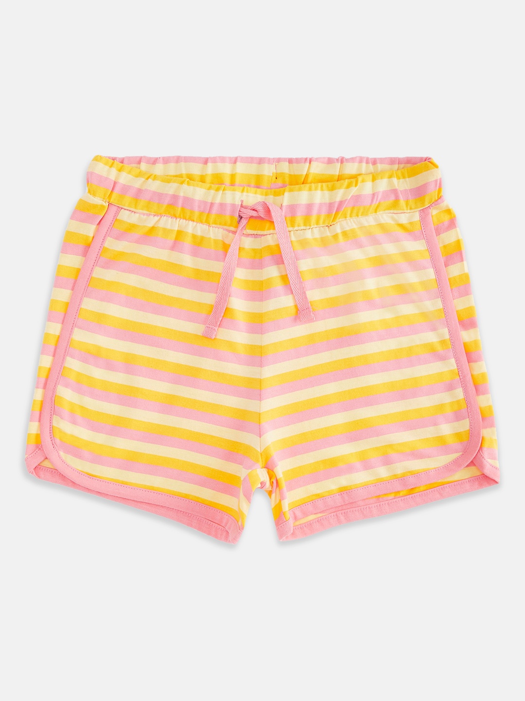 

Pantaloons Junior Girls Yellow Striped Shorts