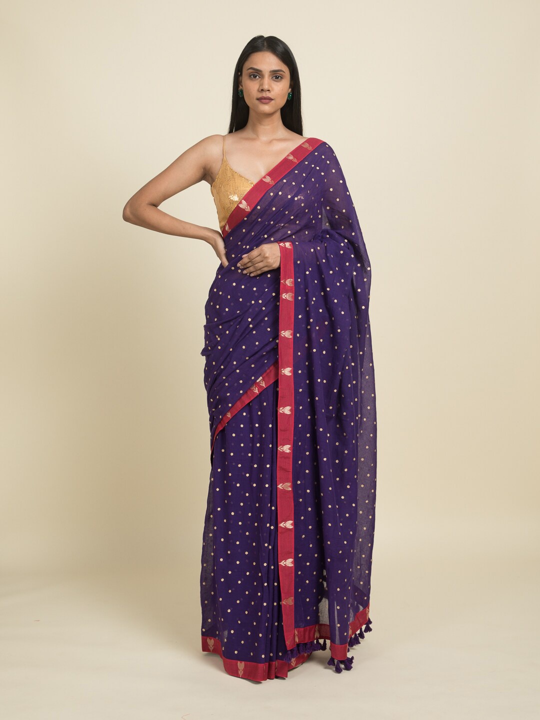 

Suta Blue & Maroon Pure Cotton Saree