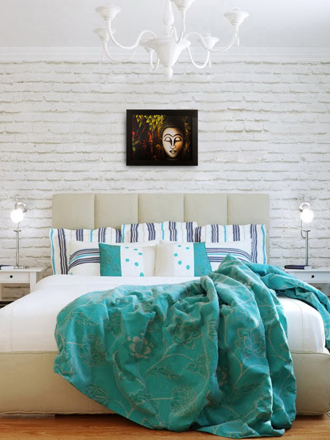 

eCraftIndia Multicoloured Buddha UV Wall Art, Multi