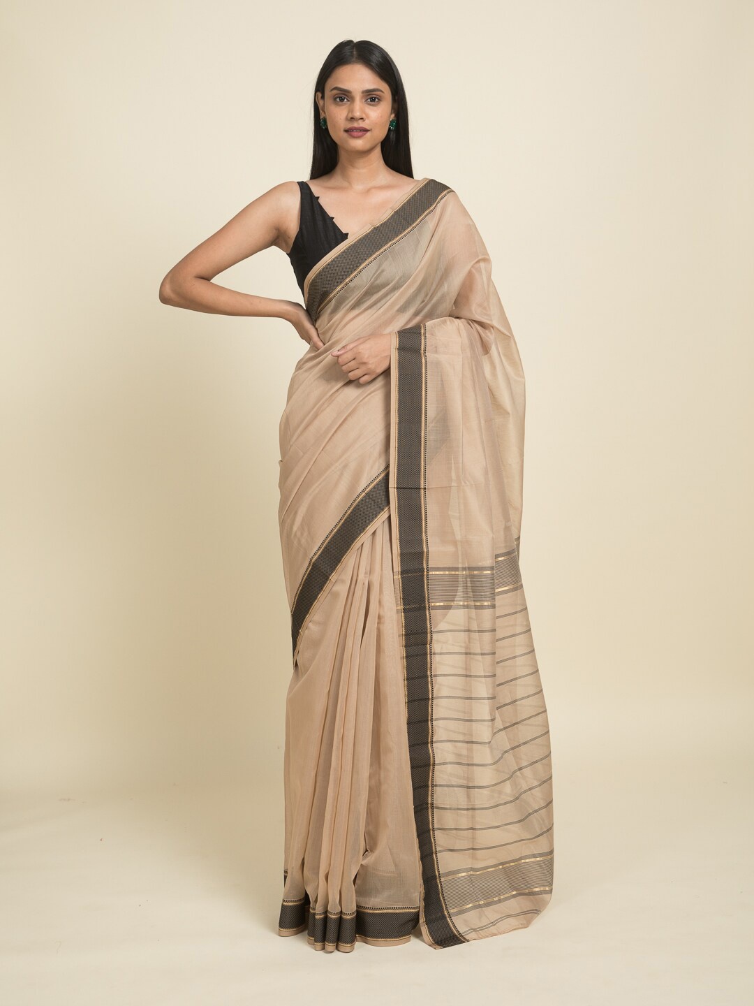 

Suta Beige & Black Silk Cotton Saree