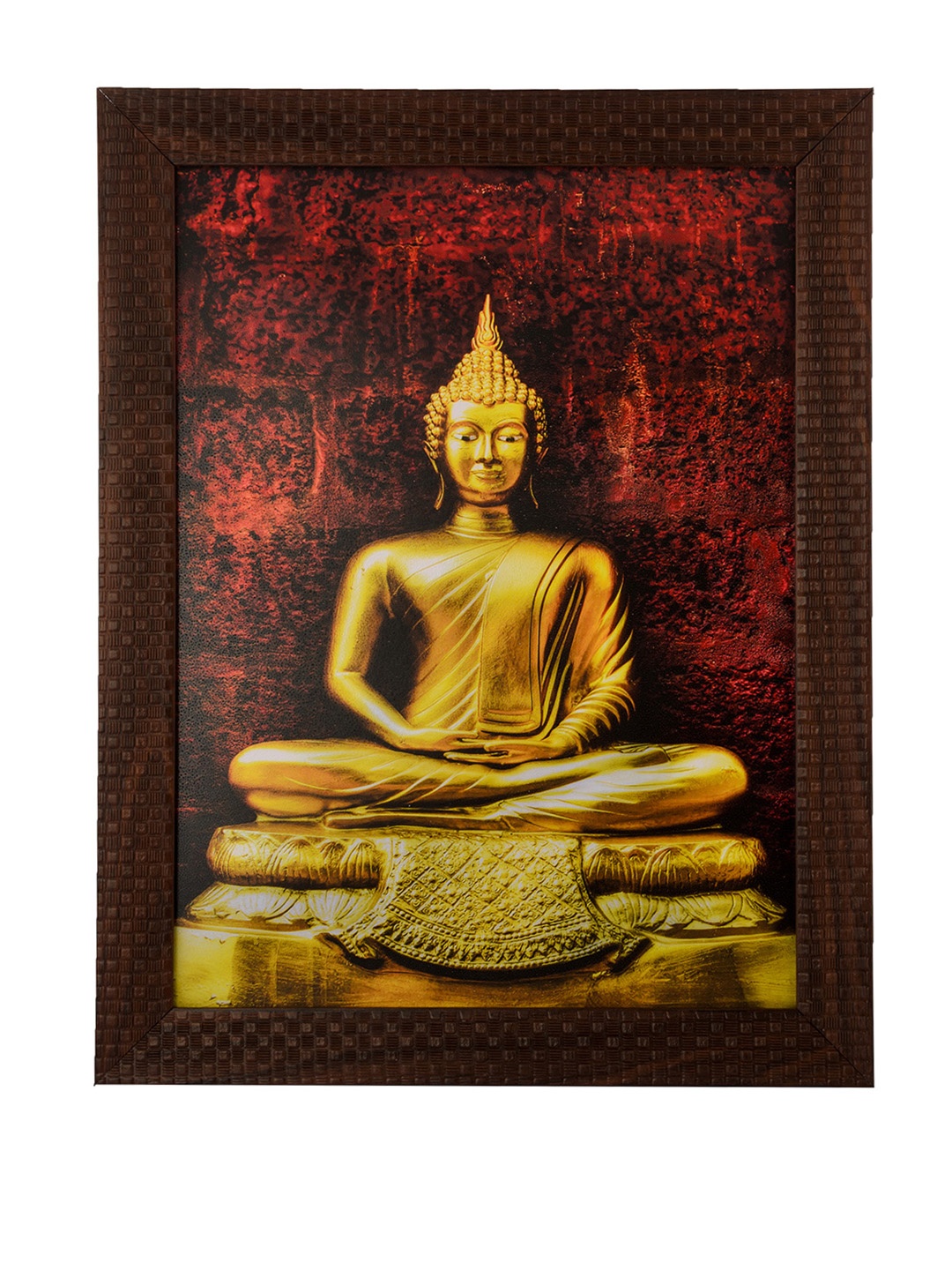 

eCraftIndia Multicoloured Spiritual Buddha Satin Framed Wall Art, Multi