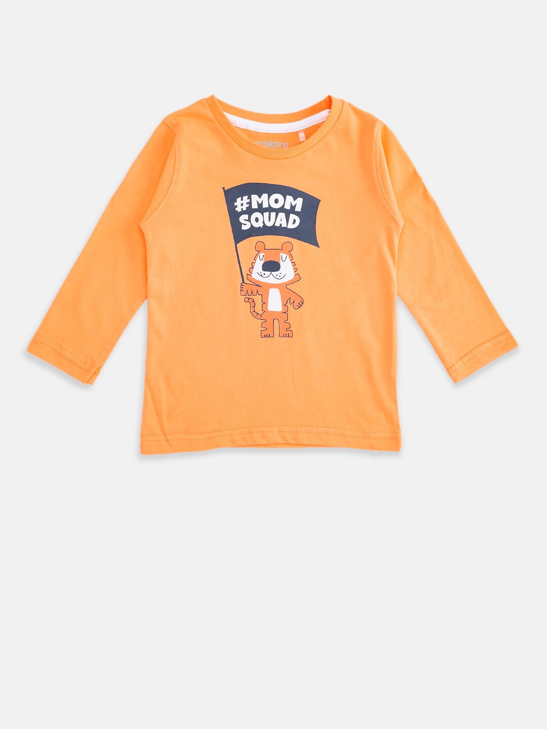 

Pantaloons Baby Boys Orange Printed Regular Fit Pure Cotton T-shirt