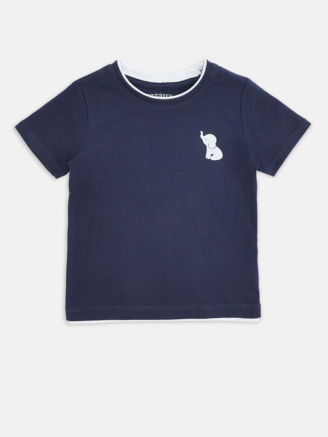 

Pantaloons Baby Boys Navy Blue Pure Cotton T-shirt