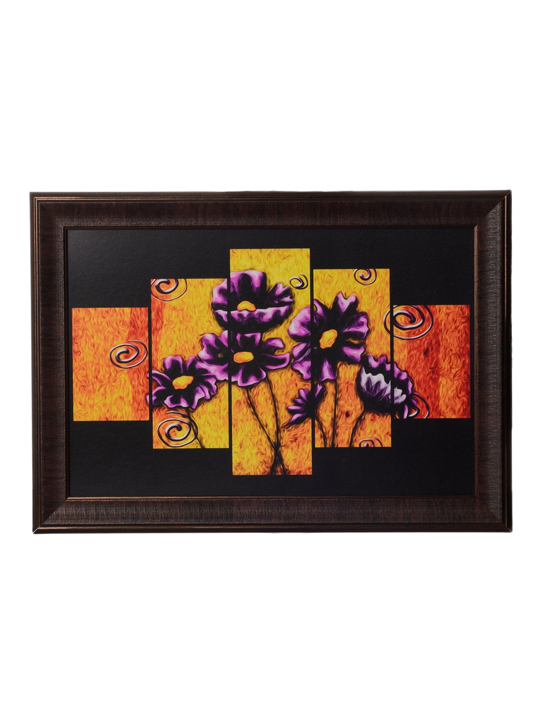 

eCraftIndia Multicoloured Floral Framed UV Wall Art, Multi