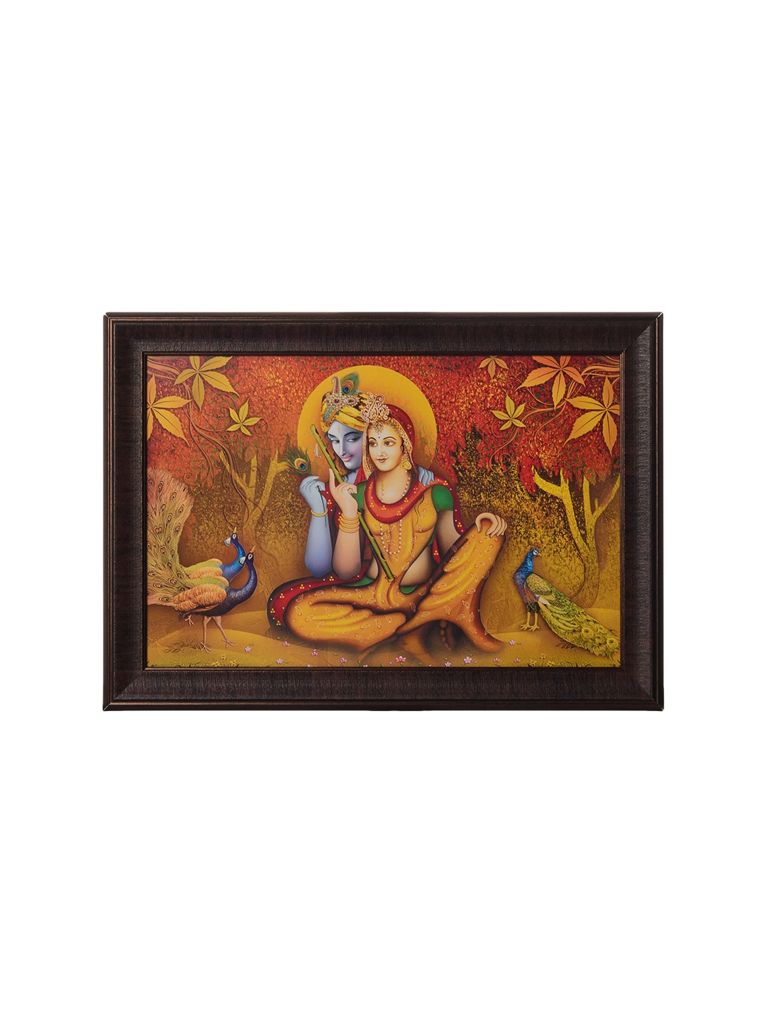 

eCraftIndia Multicoloured Radha Krishna Satin Matt Texture Framed Wall Art, Multi