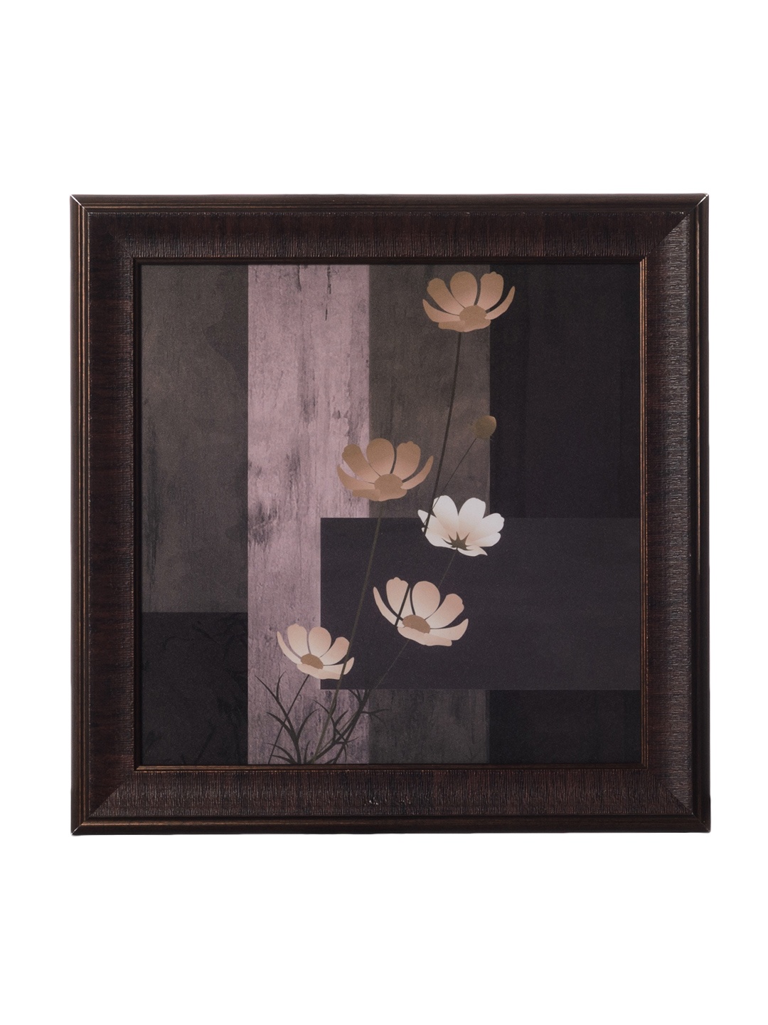 

eCraftIndia Brown Floral Framed UV Wall Art
