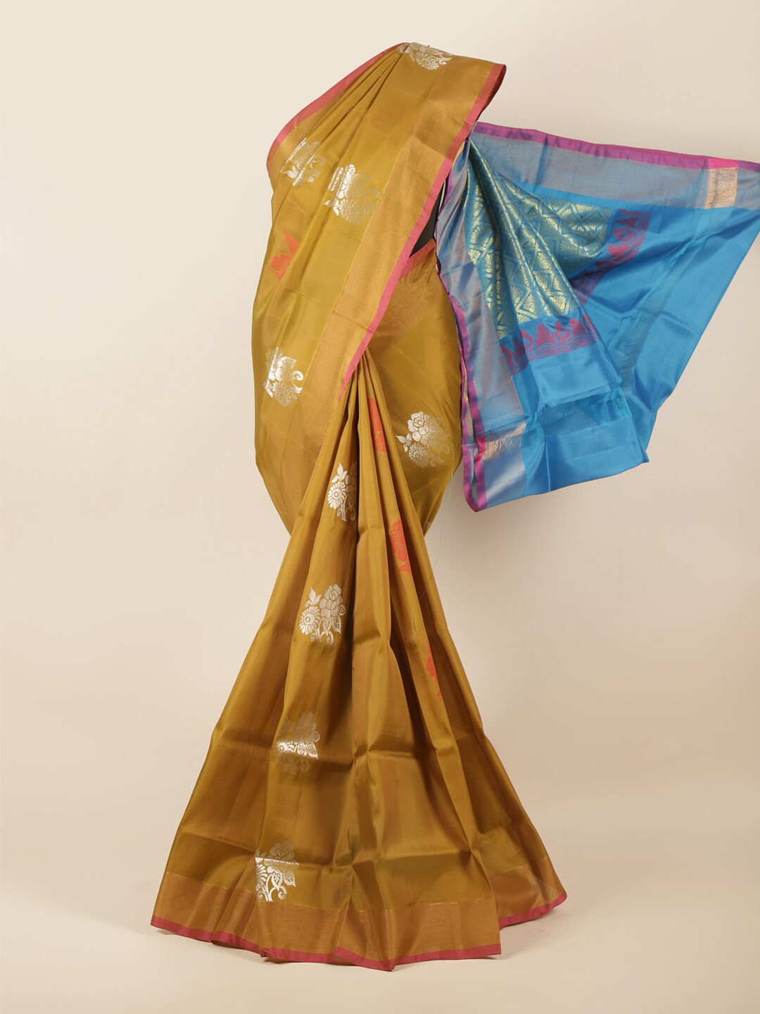 

Pothys Green & Blue Woven Design Zari Art Silk Saree