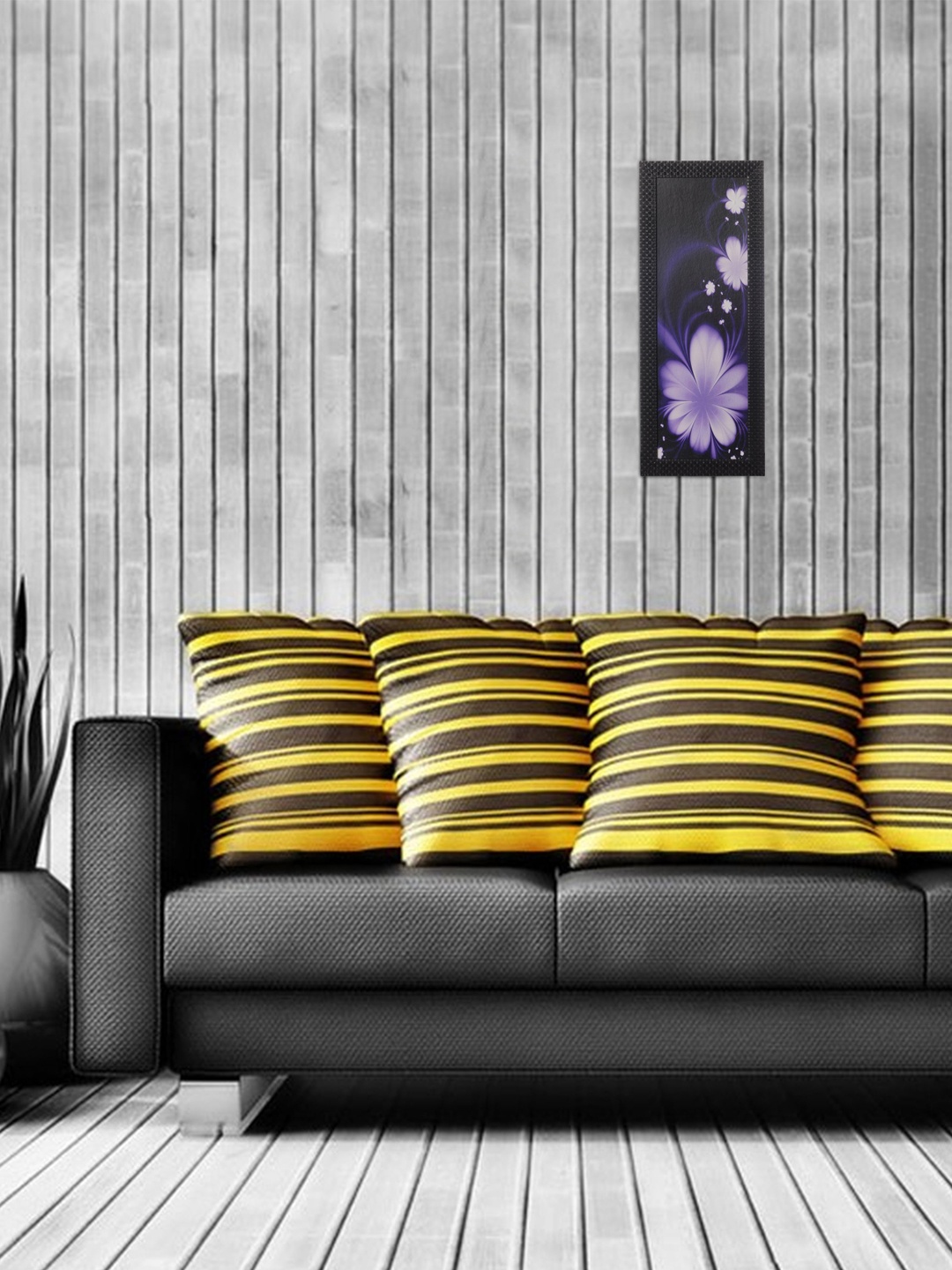 

eCraftIndia Multicoloured Floral UV Wall Art, Multi