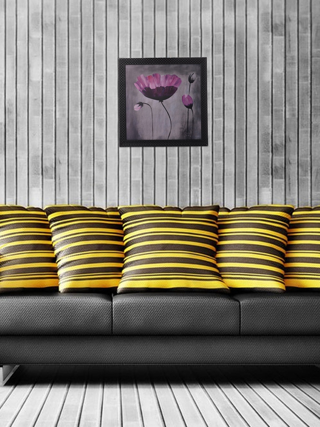 

eCraftIndia Purple Floral UV Framed Wall Art
