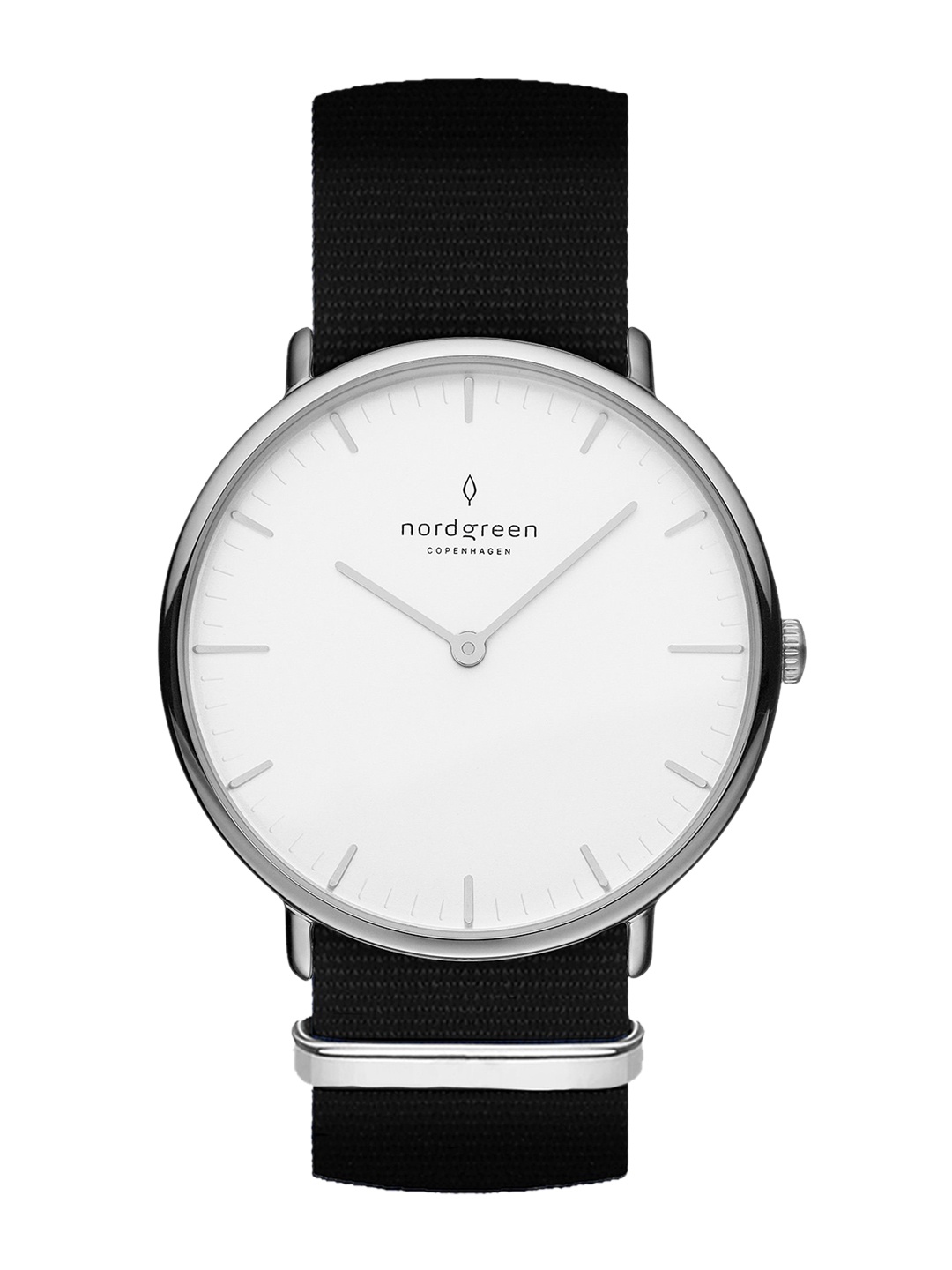 

Nordgreen Unisex White Dial & Black Stainless Steel Straps Analogue Watch NR40SINYBLXX, Silver