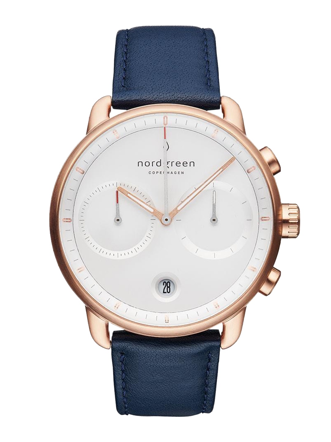 

Nordgreen Men White Printed Dial & Blue Stainless Steel Straps Analogue Watch PI42RGLENAXX, Rose gold