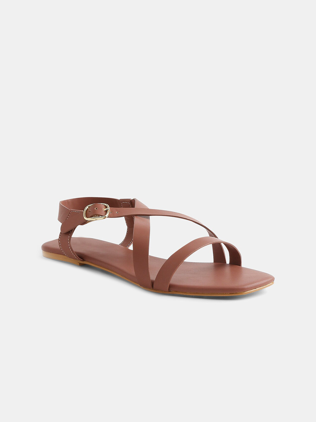 

20Dresses Women Pink Open Toe Flats with Buckles