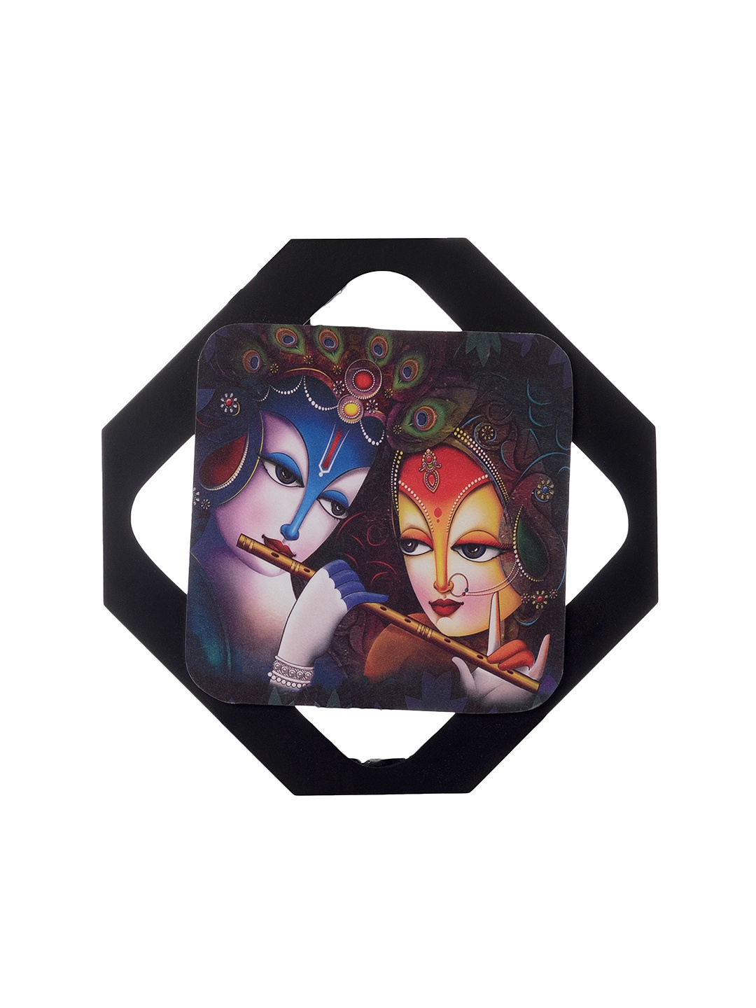 

eCraftIndia Multicoloured Radha Krishna Framed UV Wall Art, Multi
