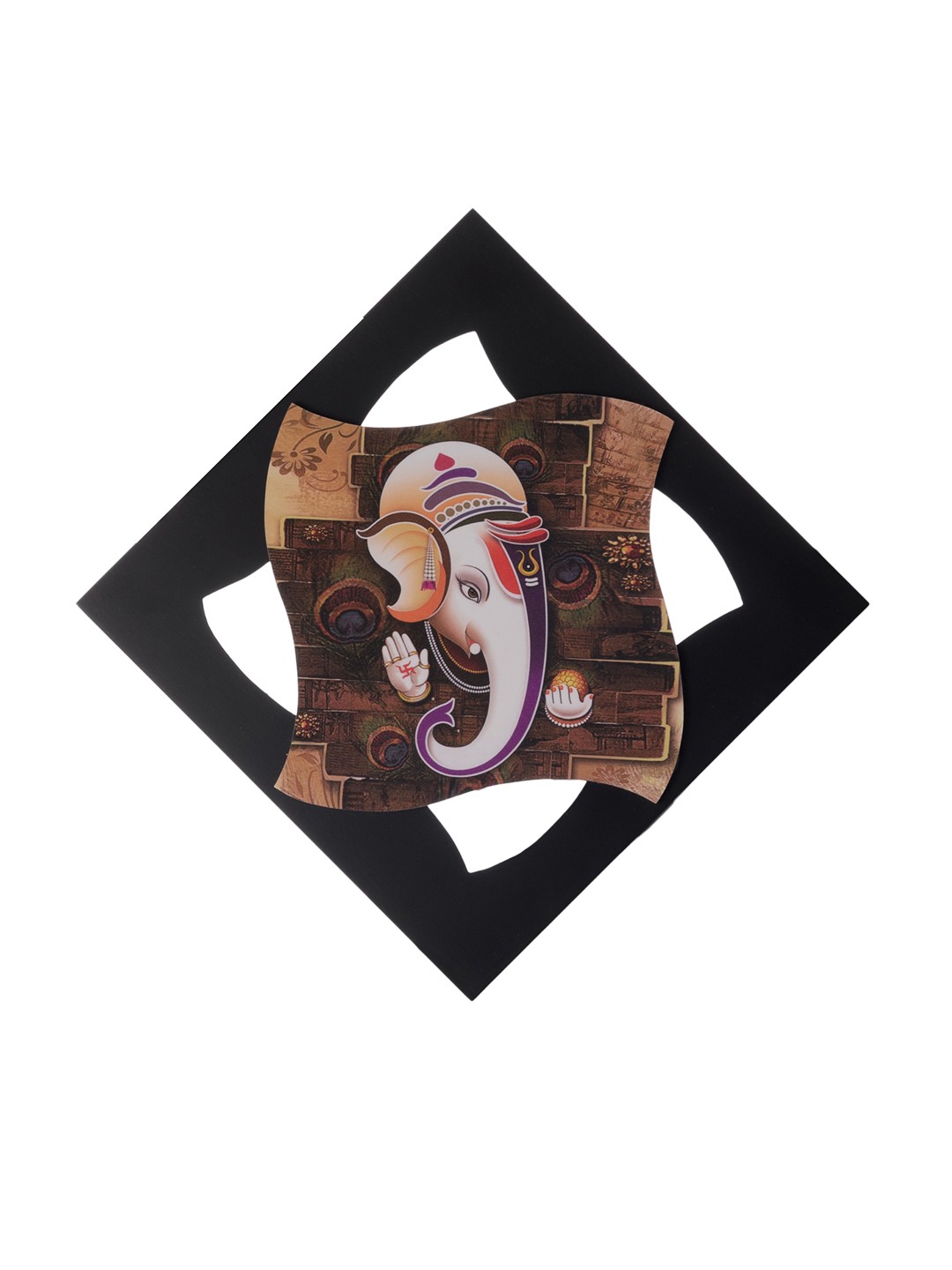 

eCraftIndia Multicoloured Lord Ganesha UV Framed Wall Art, Multi