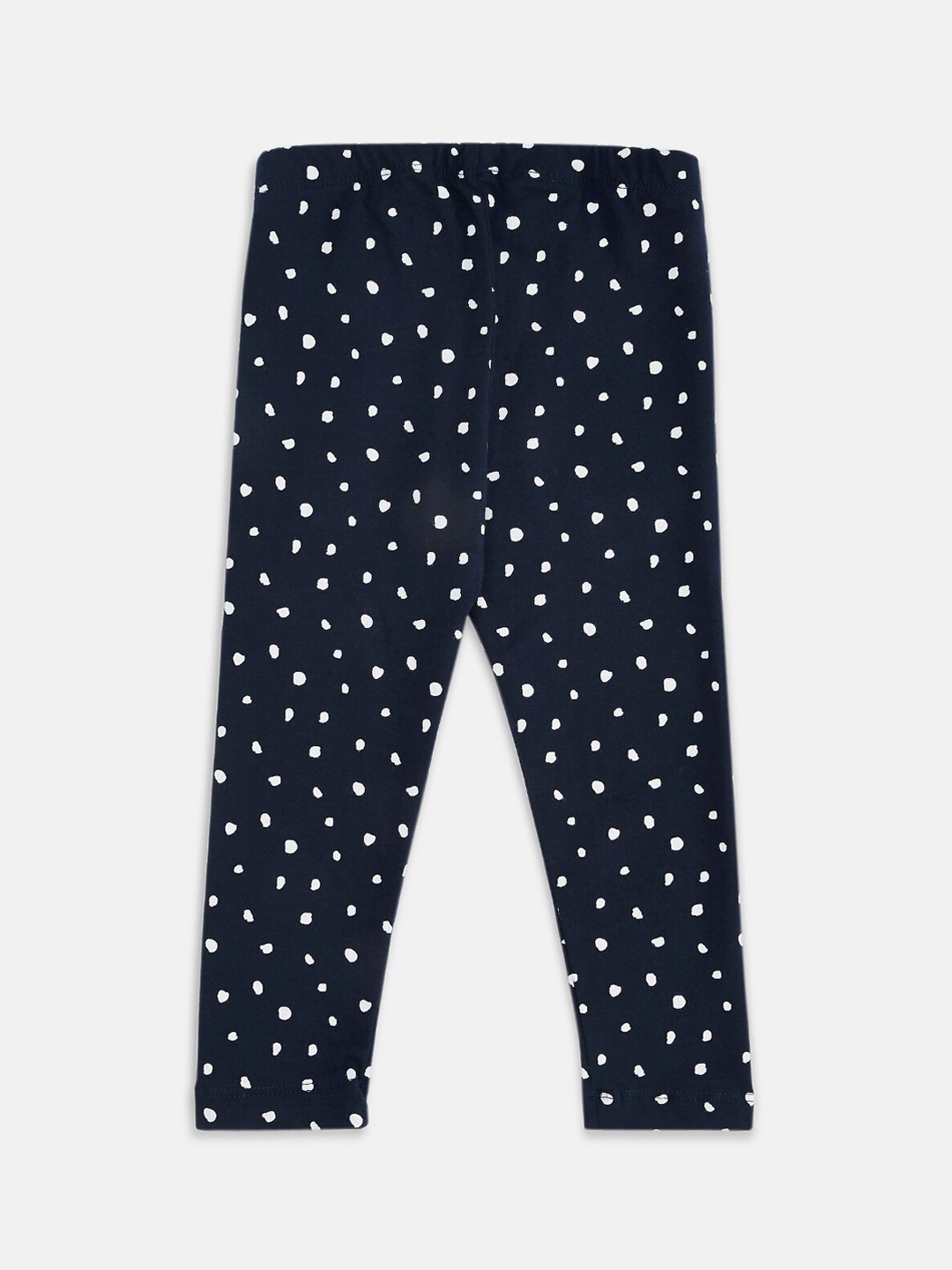 

Pantaloons Baby Girls Navy Blue & White Printed Pure Cotton Leggings