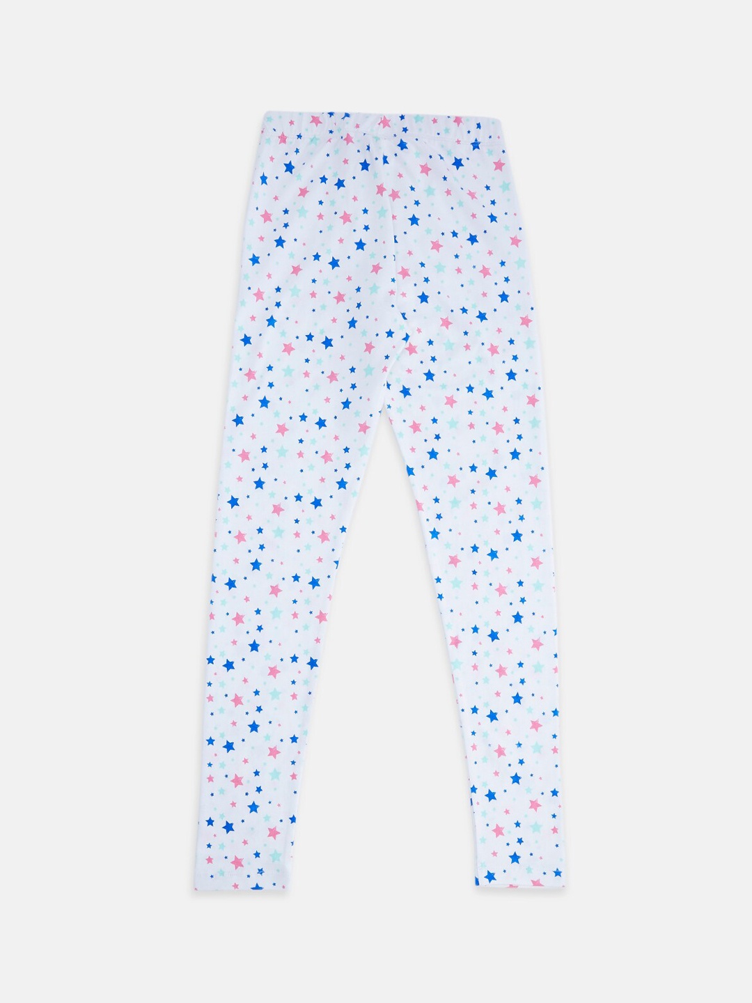 

Pantaloons Junior Girls White & Blue Printed Ankle Length Leggings