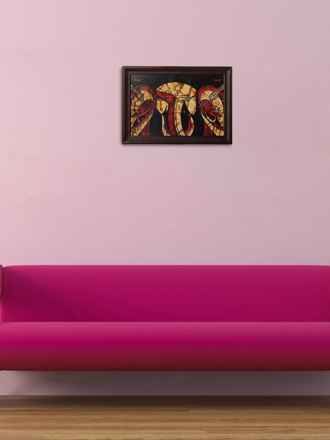

eCraftIndia Black & Red Riddhi Siddhi Satin Matt Texture UV Framed Wall Art