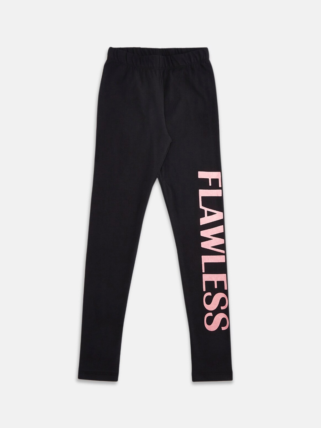 

Pantaloons Junior Girls Black & Pink Printed Ankle Length Leggings