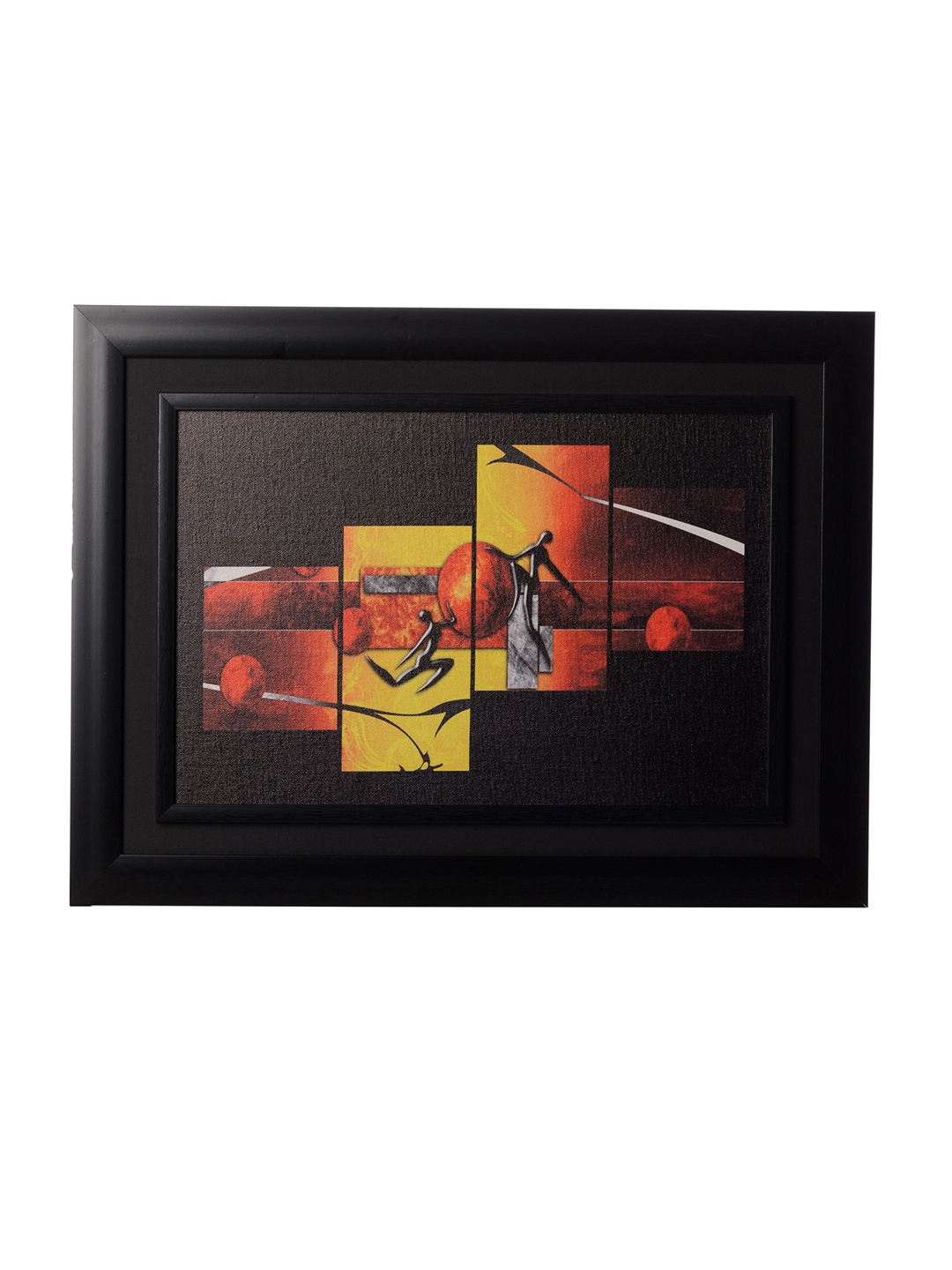 

eCraftIndia Black & Orange Abstract Sparkle Velvet Touch Art