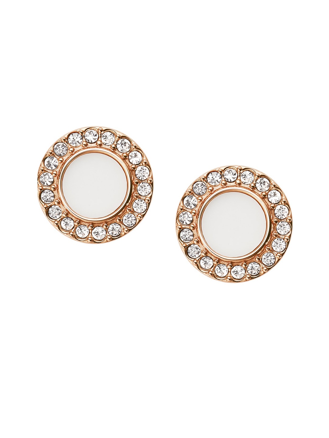 

Fossil Gold-Toned & White Contemporary Studs Earrings