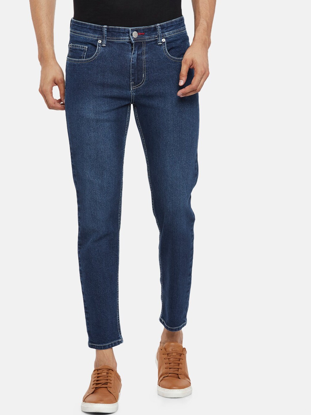 

People Men Blue Skinny Fit Light Fade Stretchable Jeans