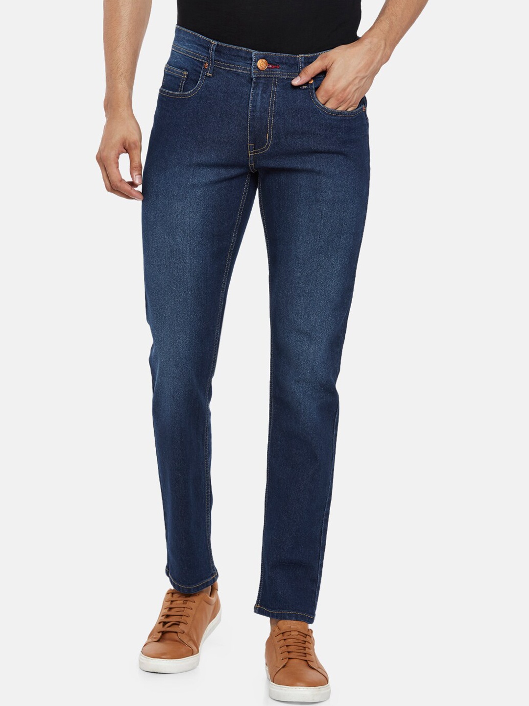 

People Men Blue Slim Fit Light Fade Jeans
