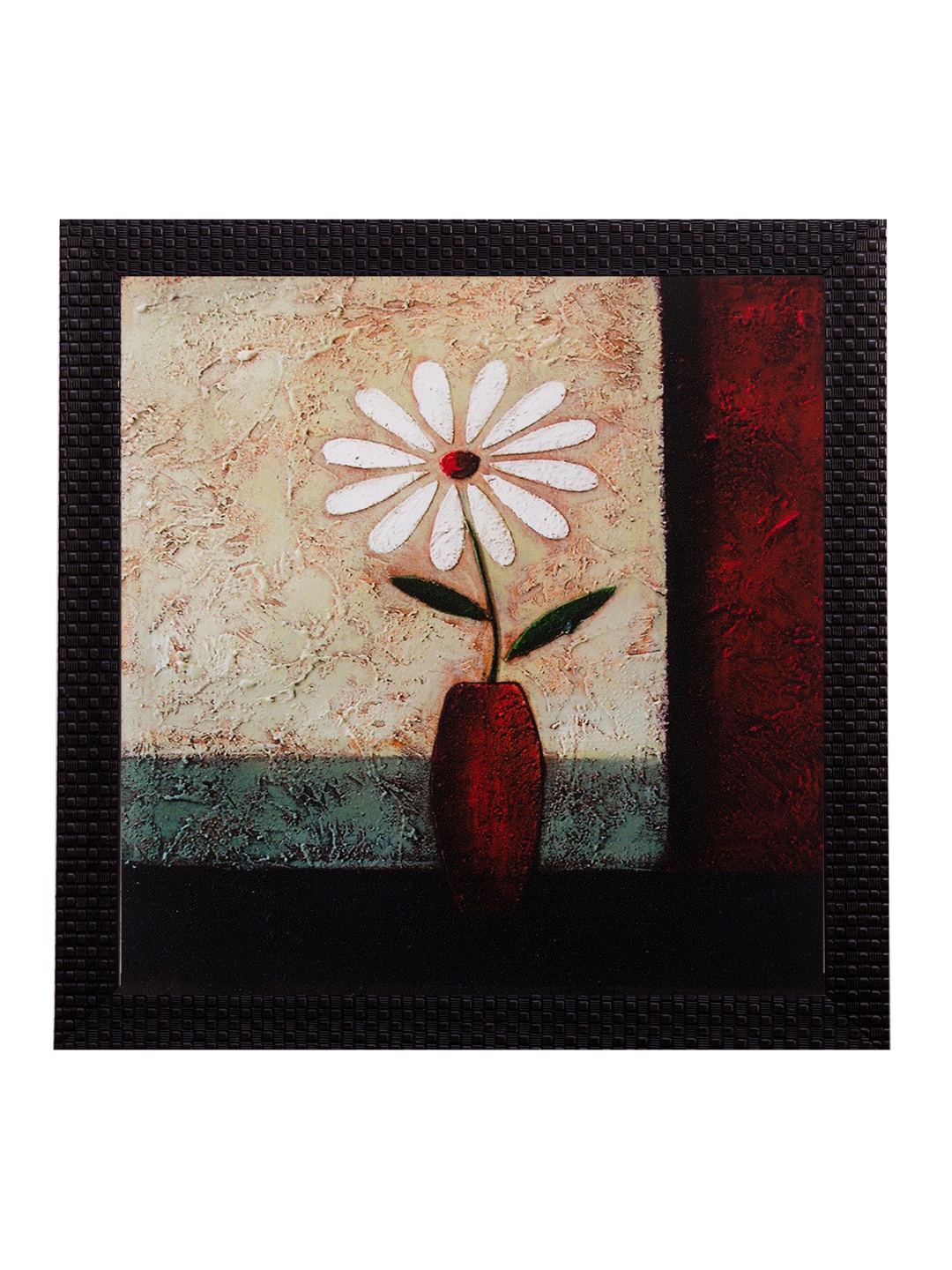 

eCraftIndia Multicoloured Floral Pot UV Wall Art, Multi