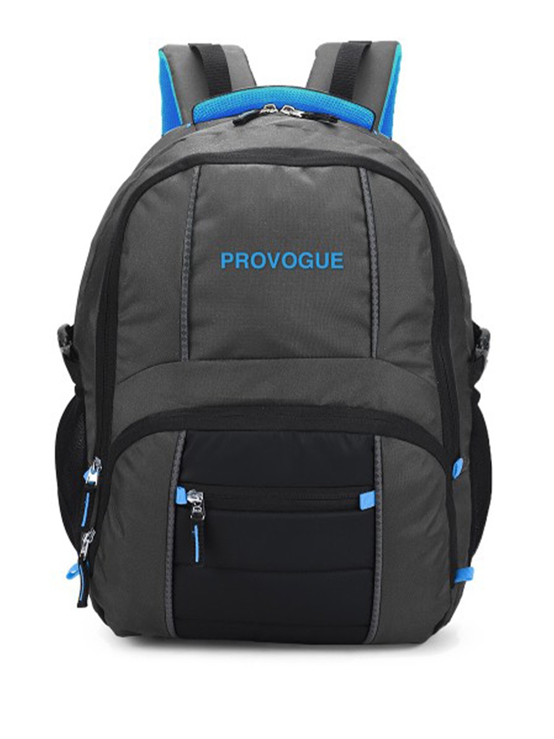 

Provogue Adult Grey & Blue Brand Logo Backpack with Reflective Strip