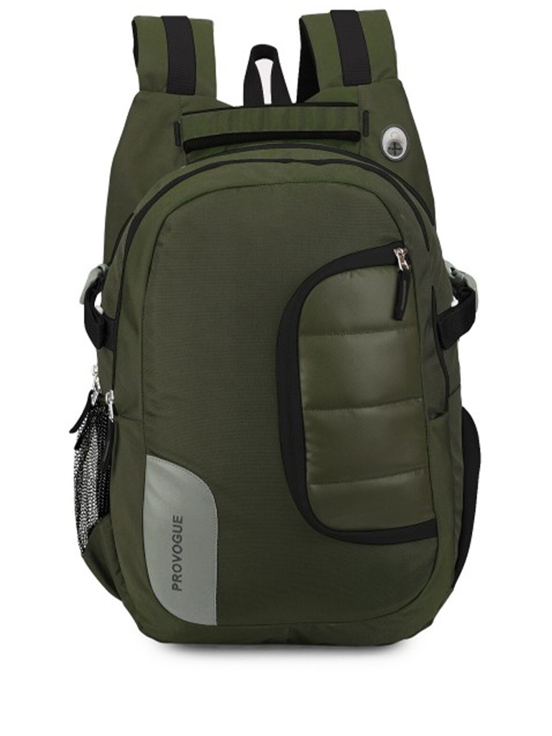 

Provogue Unisex Olive Green & Black Brand Logo Backpack with Reflective Strip