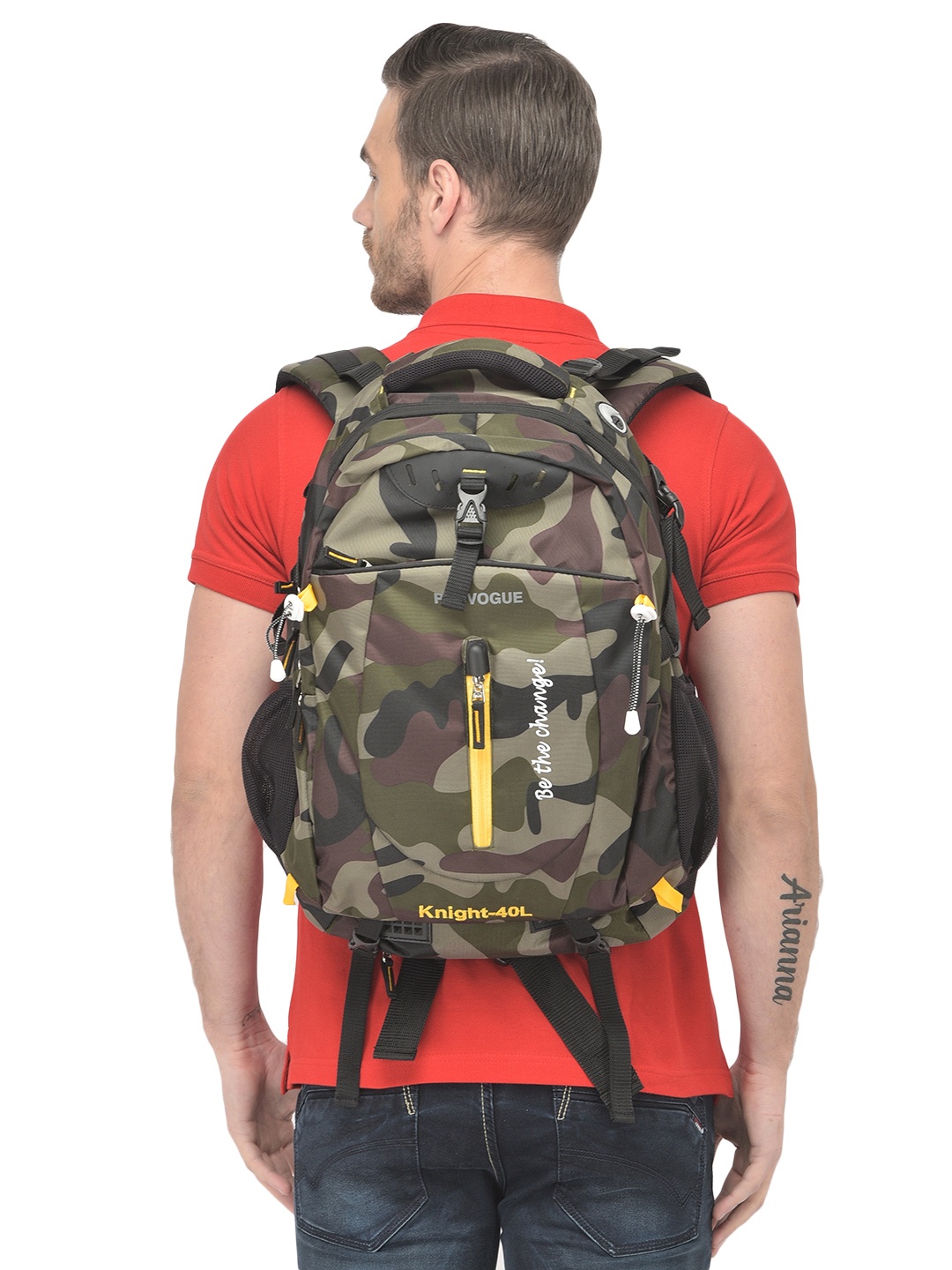 

Provogue Unisex Olive & Brown Camouflage Printed Backpack