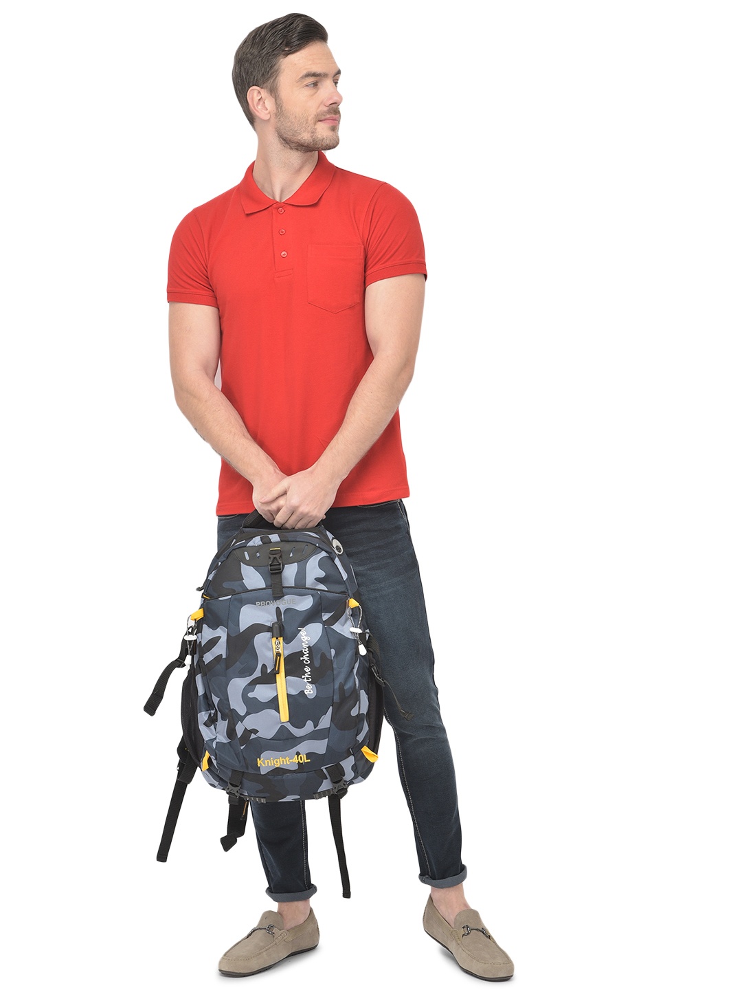 

Provogue Unisex Black & Grey Camouflage Backpack with rain cover