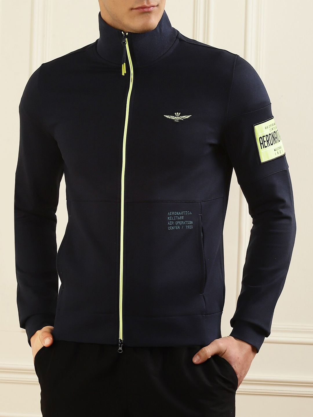 

Aeronautica Militare Men Navy Blue Cotton Sweatshirt
