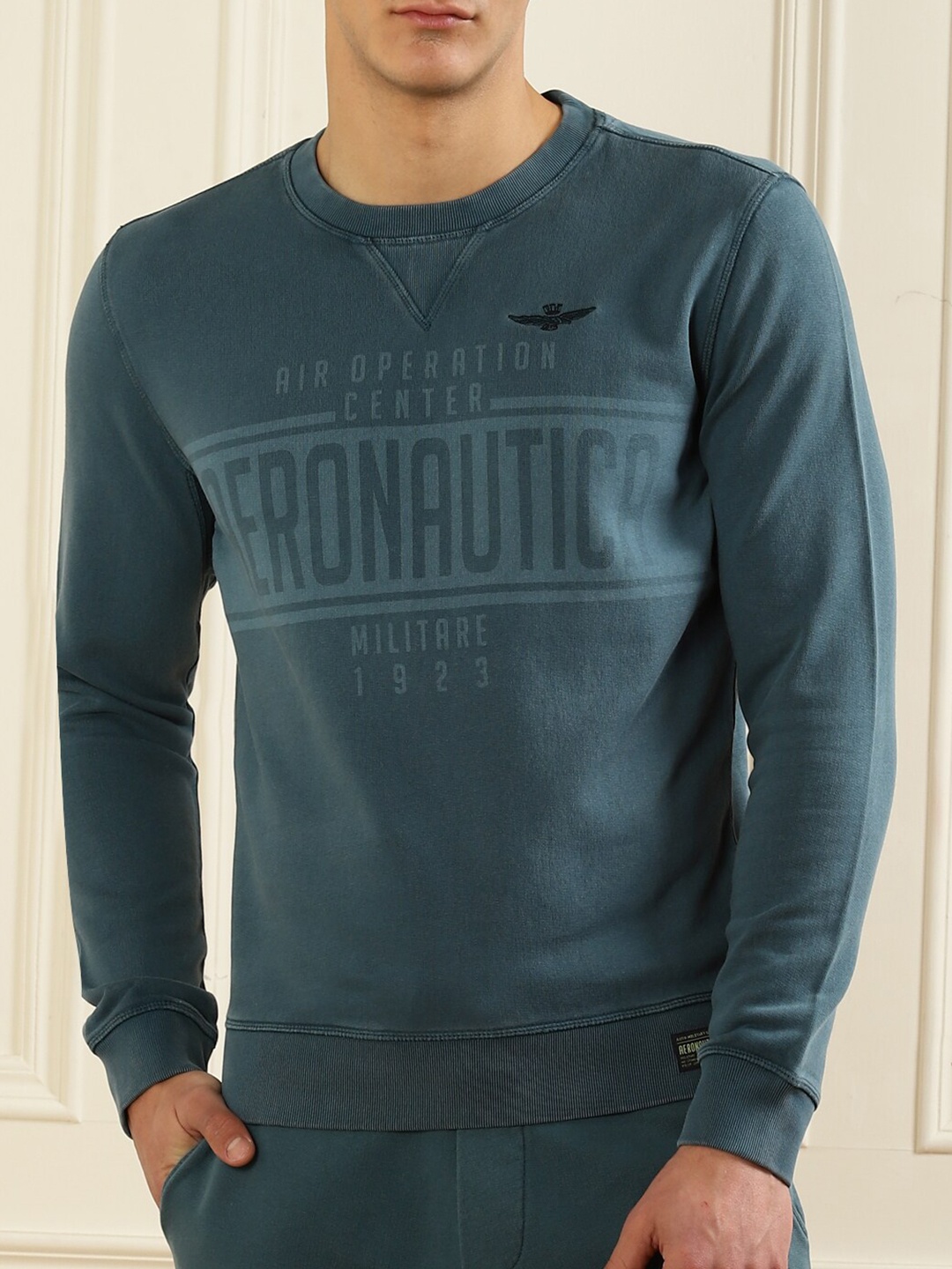 

Aeronautica Militare Men Blue Cotton Pure Cotton Sweatshirt