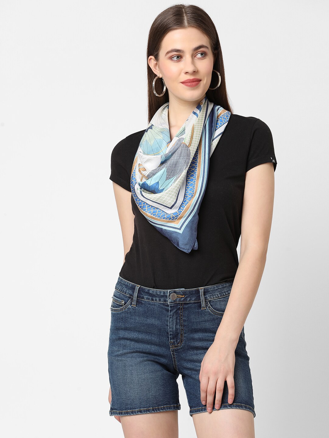 

Cloth Haus India Women Blue & White Printed Scarf