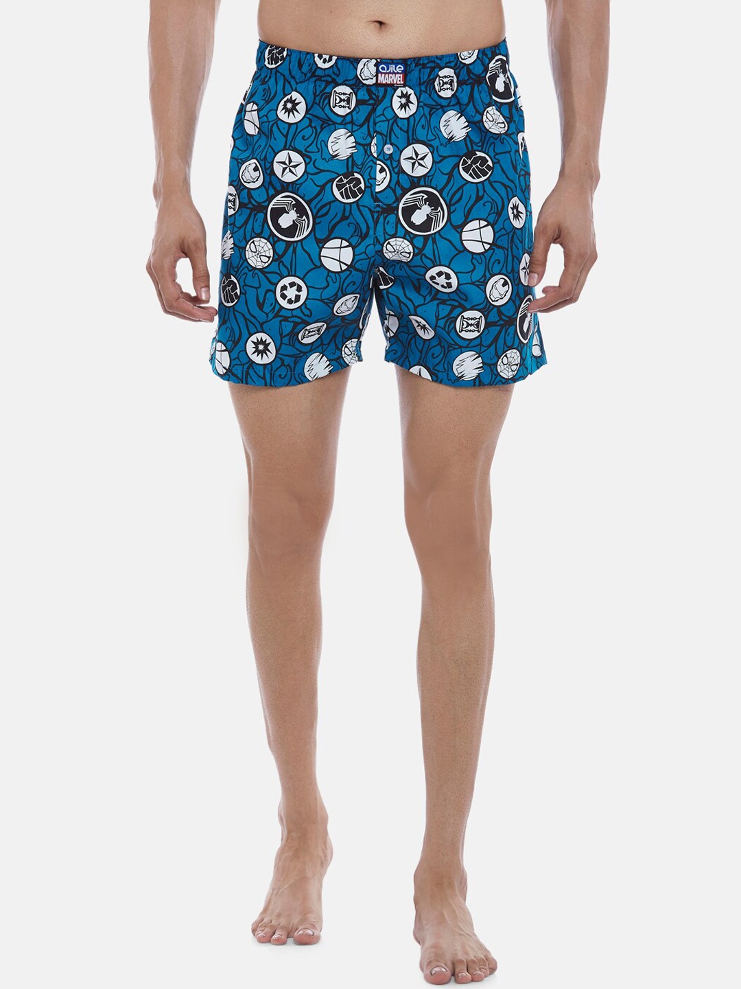 

Ajile by Pantaloons Men Blue & White Printed Pure Cotton Boxers 110112389