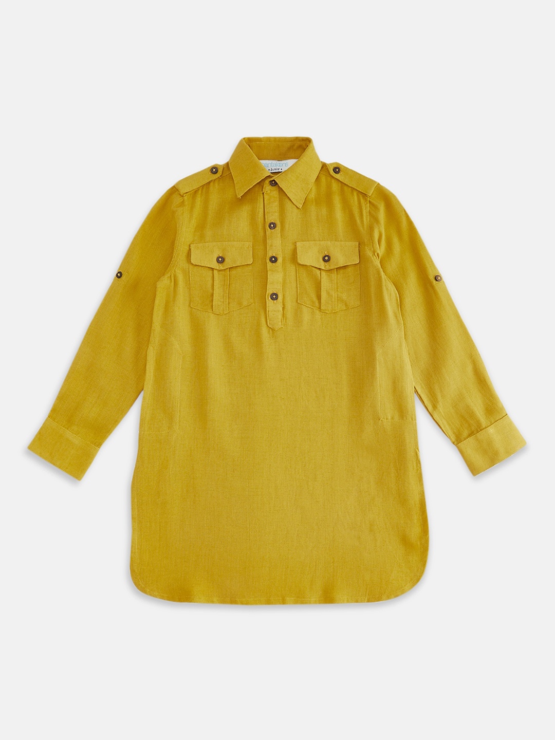 

indus route by Pantaloons Boys Mustard Yellow Pathani Kurta