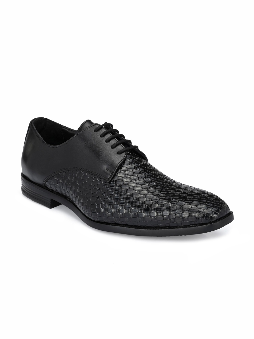 

Harrytech London Men's Leather Black Mesh Formal Shoes