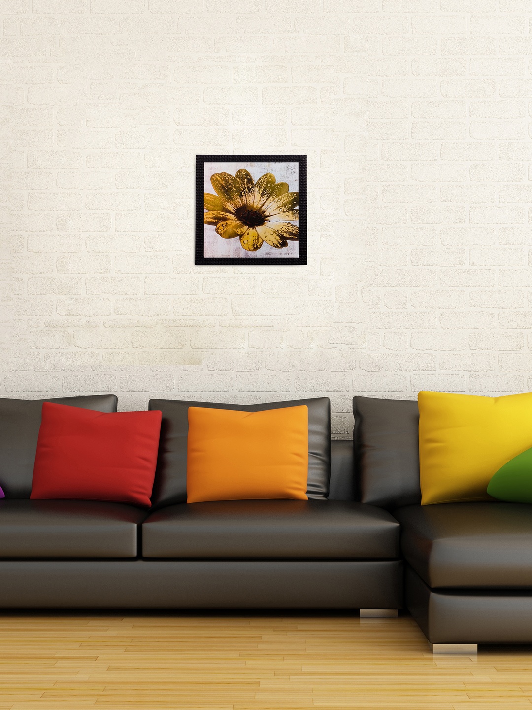 

eCraftIndia Multicoloured Floral Framed UV Wall Art, Multi