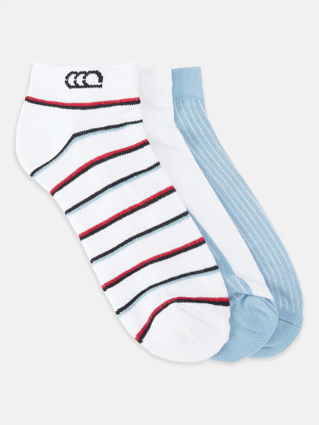 

Ajile by Pantaloons Men Pack Of 3 Blue Striped Ankle-Length Socks