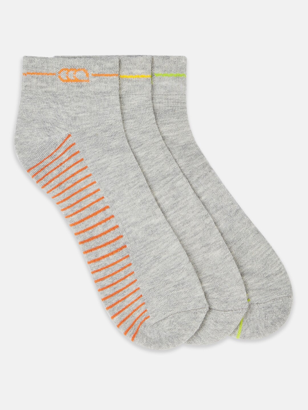 

Ajile by Pantaloons Men Pack of 3 Grey Striped Ankle-Length Socks