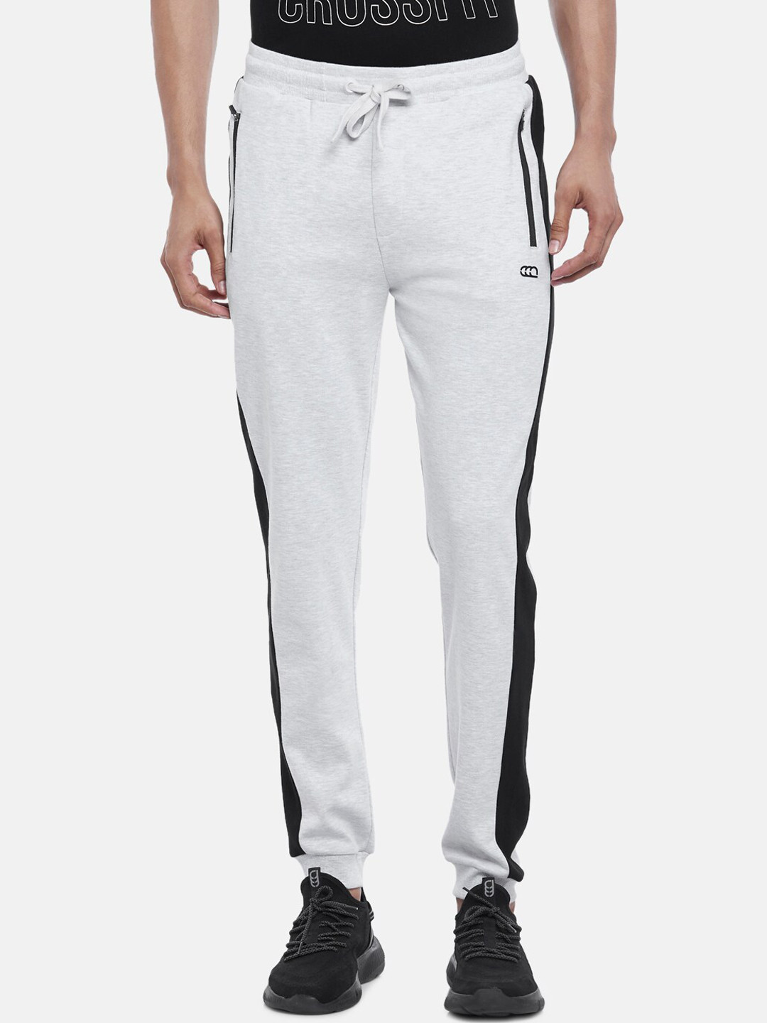 

Ajile by Pantaloons Men Grey & Black Solid Slim-Fit Joggers