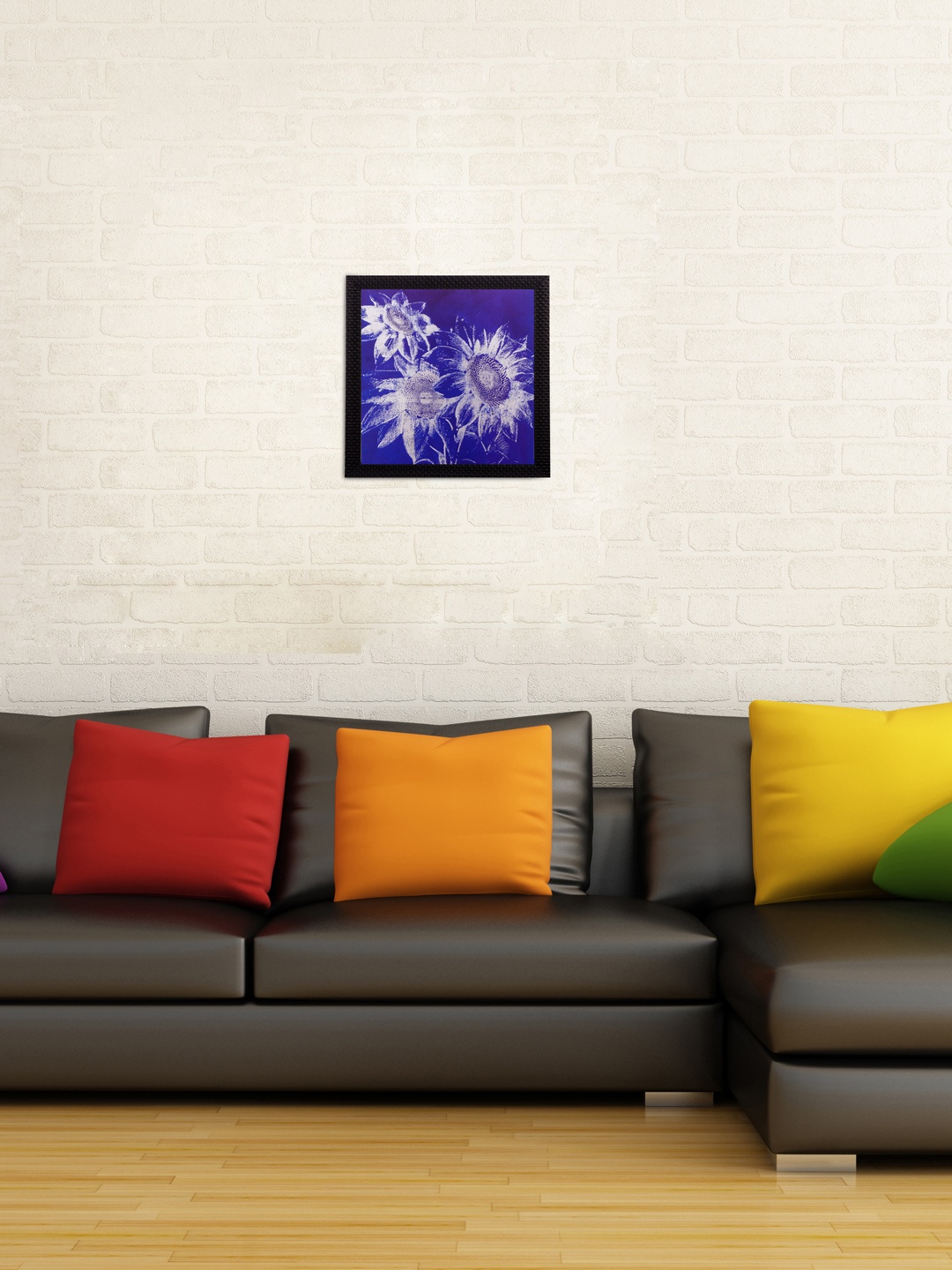 

eCraftIndia Blue & White Sunflower UV Wall Art