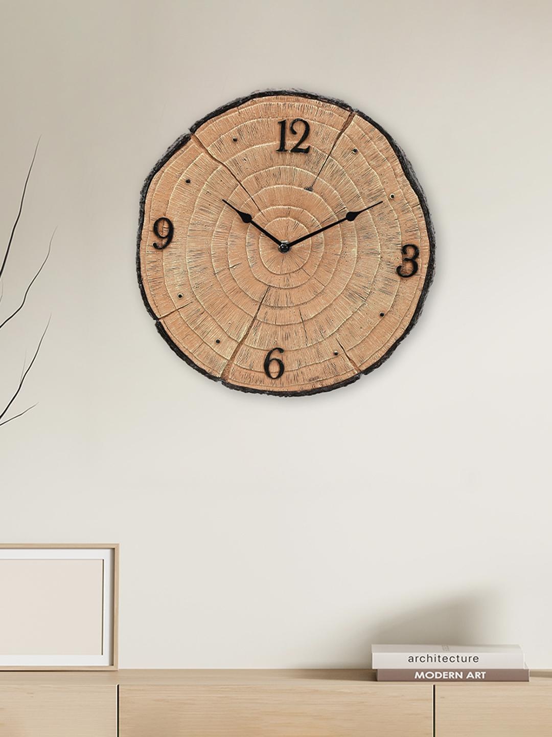 

Athome by Nilkamal Brown Tree Trunk Textured Analogue Wall Clock